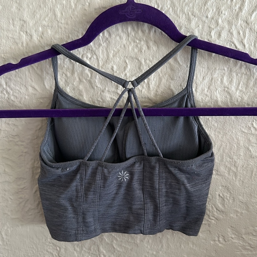 Athleta Beloved Bralette Gray XXS Longline Strappy Back